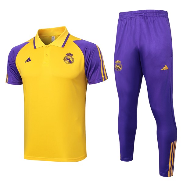 Polo Real Madrid Conjunto Completo 2024/25 Amarillo Purpura